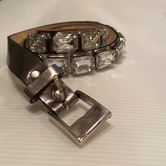Vintage Leatherock Crystal Belt - Picture 1 of 9